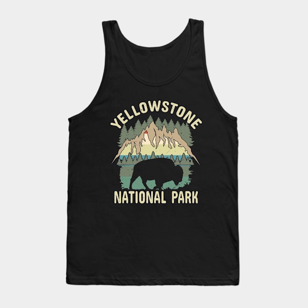 Yellowstone National Park Vintage, american bison gift Tank Top by UranusArts